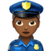 👮🏾‍♀️ woman police officer: medium-dark skin tone display on Apple